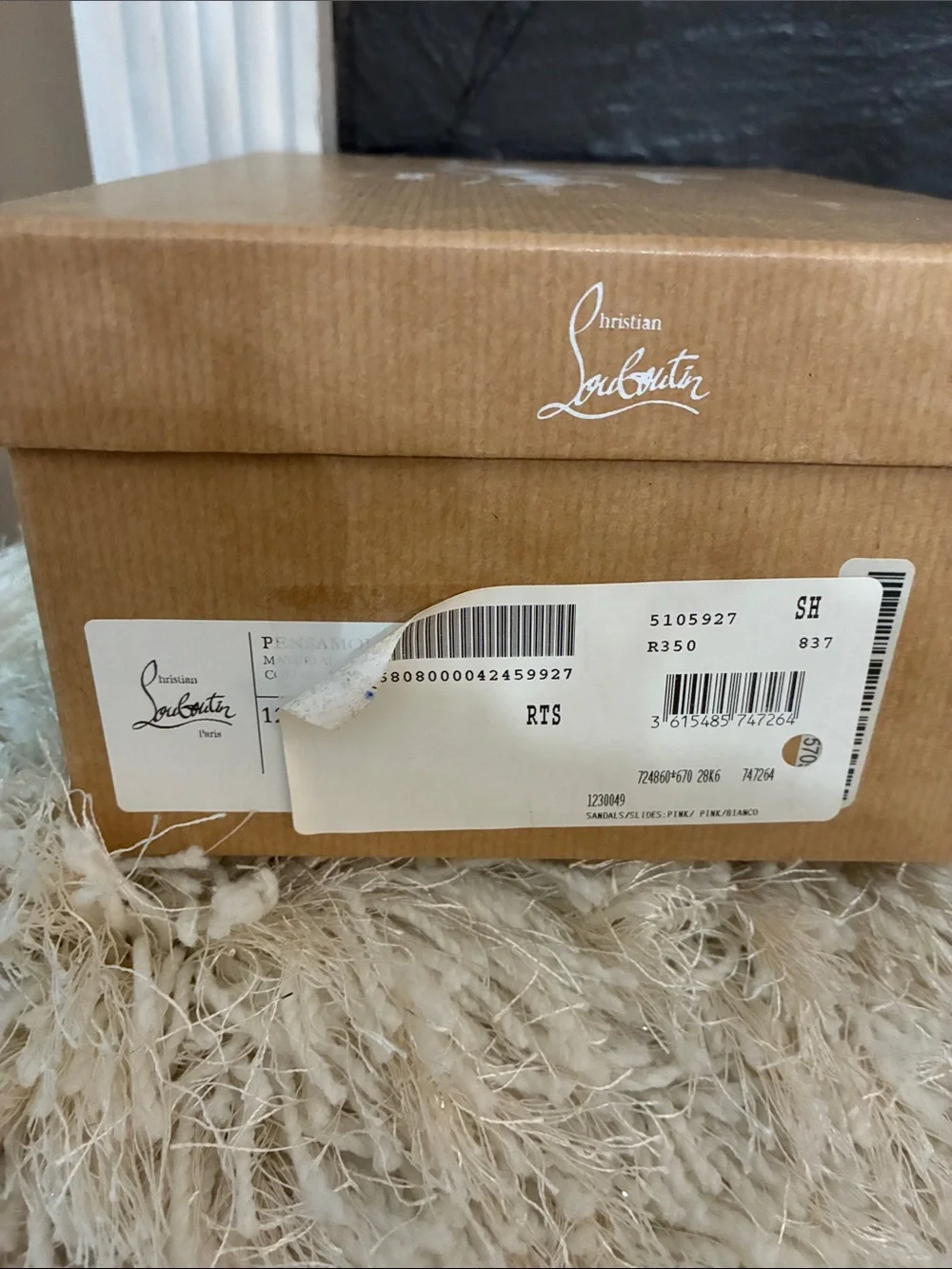 Christian Louboutin Kids Hot Pink and White Floral Sandals
